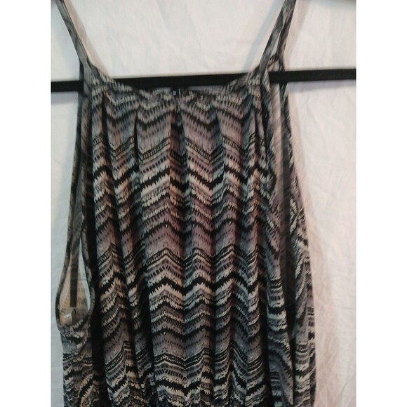 Sheila Rose Chevron Sun Dress Black-Grays Zig-Zag Womens Xlg Elastic Waist - Picture 3 of 16